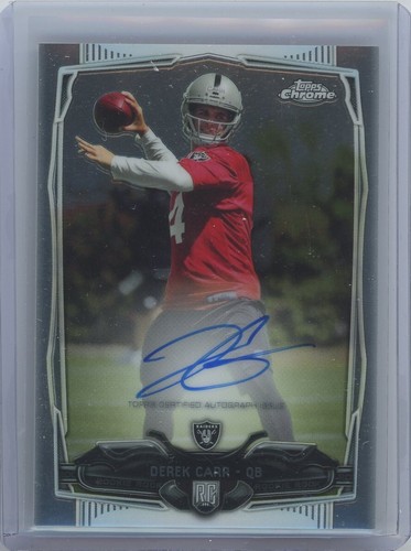 Derek Carr 2014 Topps Chrome ORANGE REFRACTOR Rookie Card BGS 9 BECKETT MINT