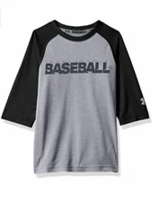 Under Armour Shirt Boy's Medium, UA Bullpen 3/4 Sleeve Baseball shirt, NWT