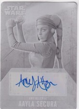 2016 Star Wars Evolution Amy Allen as Aayla Secura Autograph Auto Printing Plate