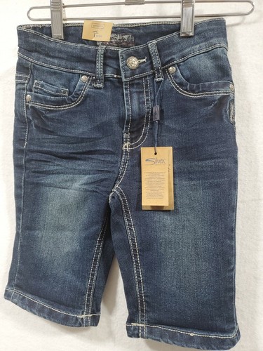 Silver jean Co. girls 6x Bermuda Shorts Tina adjustable waist Denim Blue NWT
