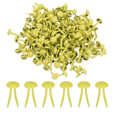 1000 PCS Paper Brass Fasteners Split Pins, Yellow, 4.5 x 8 mm