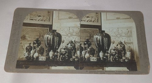 9 CH Graves Japan Stereoviews Japanese Cloisonne Namikawa Ware Manufacturer - Picture 5 of 5