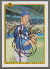 Autographed 1990 Bowman Blaine Beatty - Mets