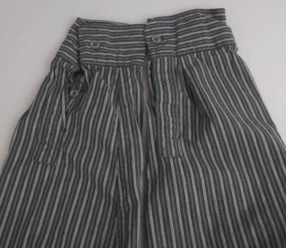 Camisa de vestir a rayas grises y blancas BKE Contour para hombre talla grande 100 % algodón Foto 3 de 4