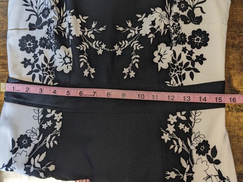 Designer New York Company Black And White Floral Dress Sheath Dress Size 10 Euc - Picture 6 of 10