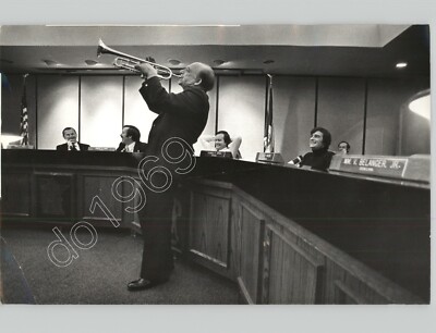 US Jazz Musician DOC EVANS Plays for Bloomington City Council 1976 Press Photo