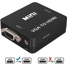 VGA to HDMI 1080P HD HDTV Video Audio Converter Box Adapter For DVD/PC/Laptop