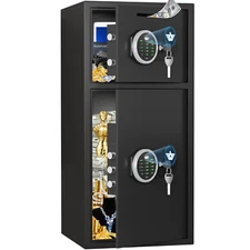 7.0 Cu ft Extra Large Home Safe Box with Double Door & Deposit Slot Soft Lining
