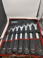 Sunex Tools 9707a 7pc Sae Raised Panal Jumbo Combination Wrench Set W Roll Case