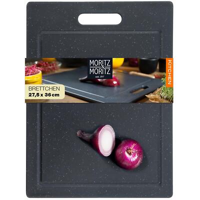 Schneidebrett mit Saftrille Granit schwarz Schneidbrett Küchenbrett 36 x 27,5 cm