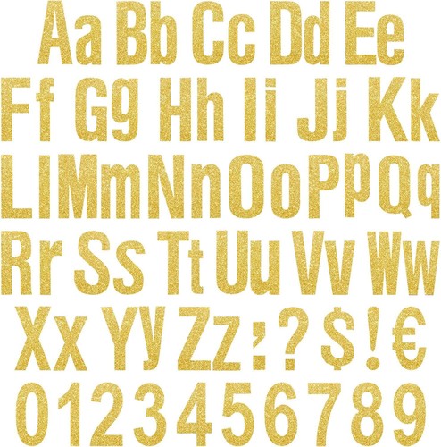 134 Pcs 5 Inch Bulletin Board Letters Colorful Alphabet Numbers Gold