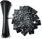 100 Pack Zip Tie Mount with Cable Ties Self Adhesive Wire Fasteners Cable Clips