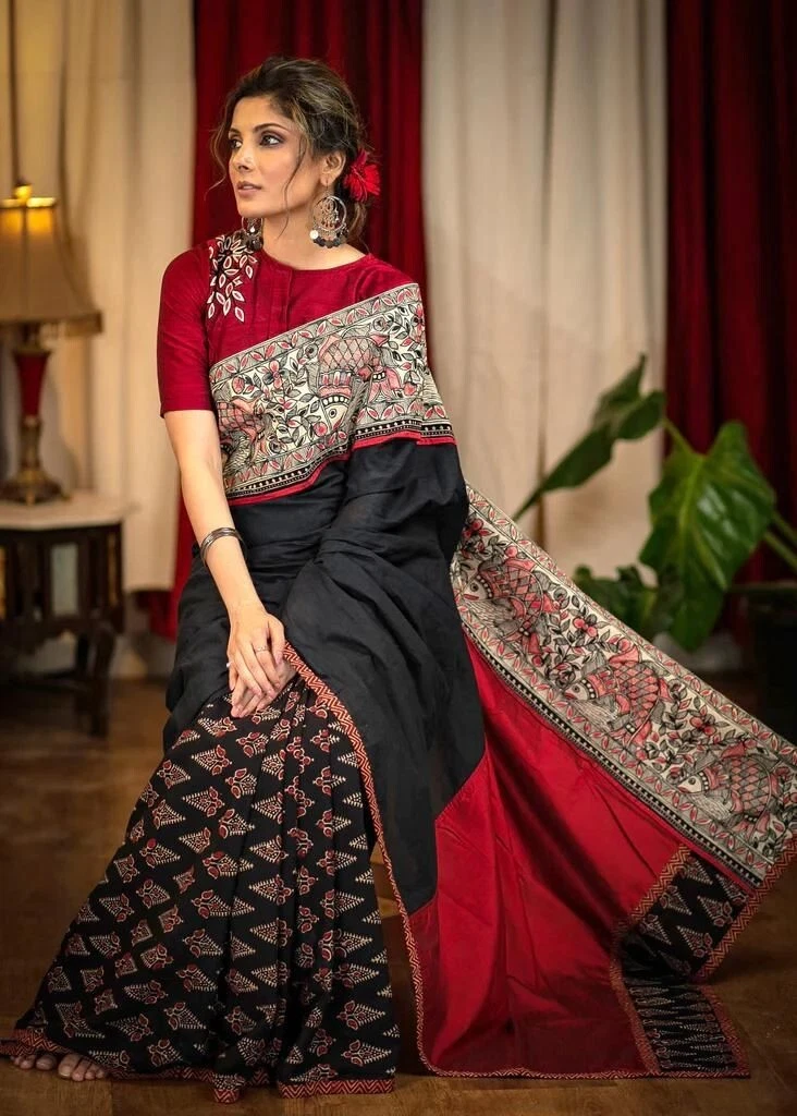 Printed saree shop gown