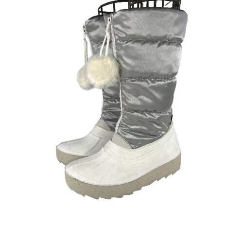 Pajar Women'S Fay II Waterproof Boot US 9 L White Gray Pom Puffer Snow Boots