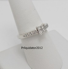 1/2CT Natural Princess Diamond Engagement Wedding Bridal Ring 14K White Gold