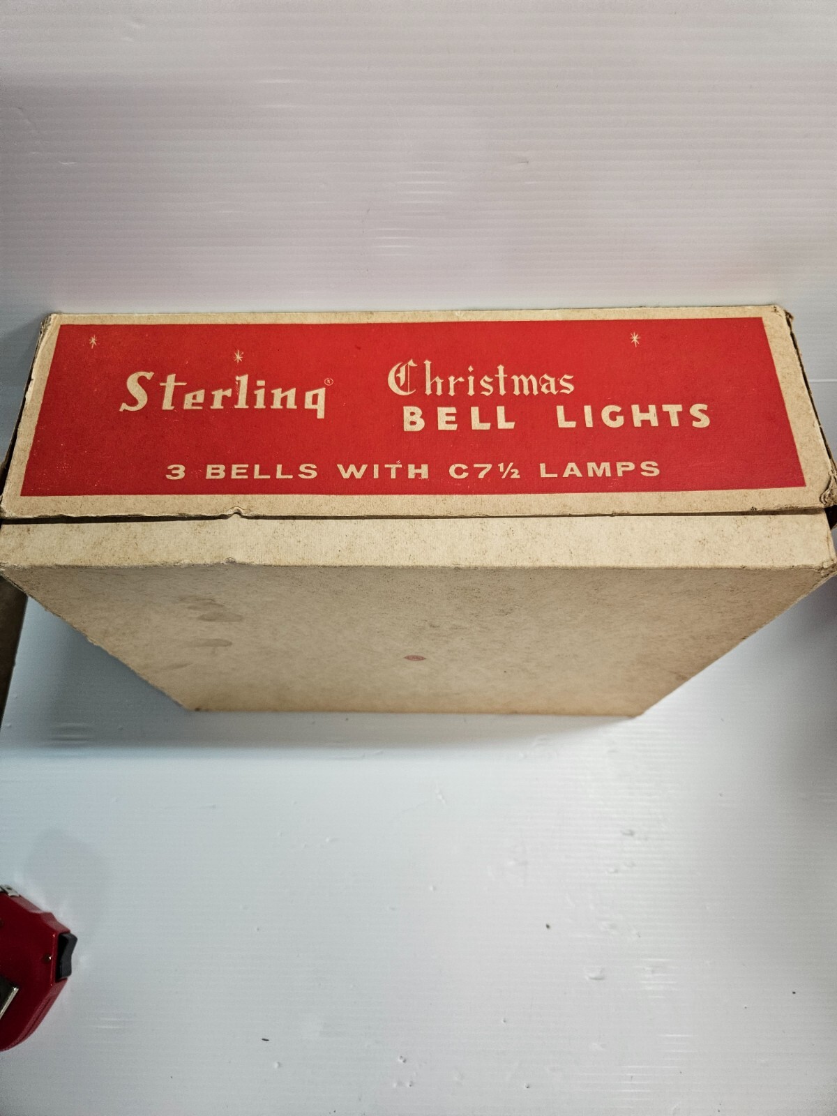 Vintage Christmas 3 Red Bell Light Cluster original box rare
