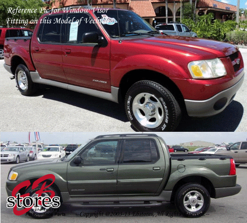 For 2001-2005 Ford Explorer Sport Trac Smoke Window Visor Rain Guard 4pcs Set - Picture 4 of 5