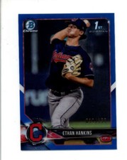 ETHAN HANKINS 2018 BOWMAN CHROME DRAFT #BDC-48 BLUE REFRACTOR #RC 037/150 BC9193