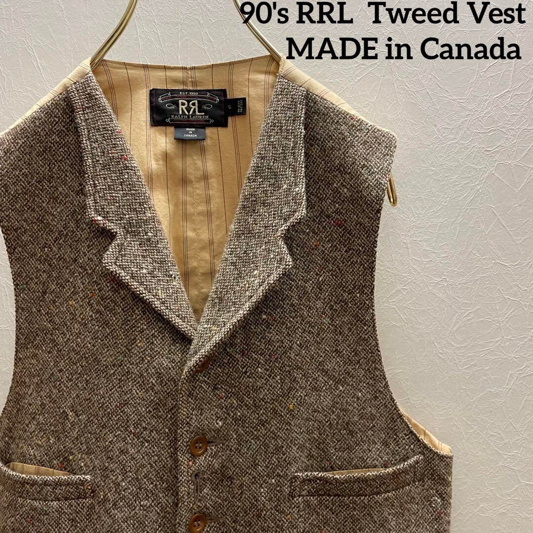 RRL RALPH LAUREN Men's 90's Tweed Vest MADE in Canada Three RRL RALPH LAUREN Men's 90's Tweed Vest MADE in Canada Three
