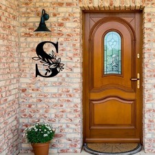 Metal Name Sign,Initial Welcome Letter Monogram Wall Decor,Wall Art Last Name...