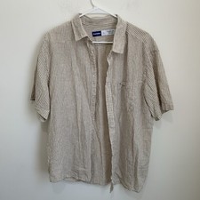 Old Navy Men's XL Linen blend Everyday Striped Short Sleeve Button up Shirt Soft