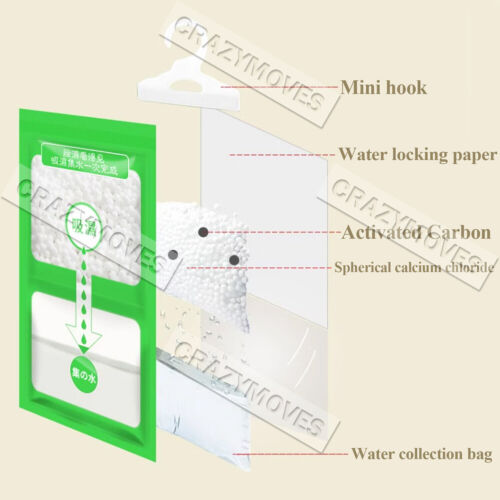 20Pcs Dehumidifier Bag Moisture Absorber Hanging Wardrobe Drying Anti-mold VIC - Picture 7 of 10