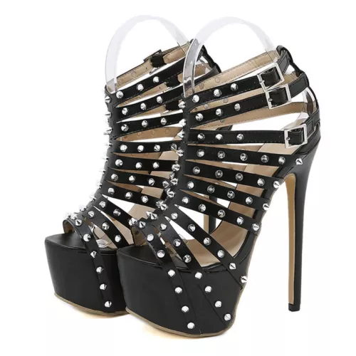 Women Sexy Peep Toe Pumps Platform High Heels Summer Sandals Stilettos Shoes - Picture 14 of 15