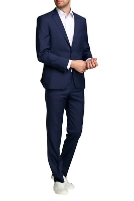 DIGEL Daren Loro Piana Blue Wool Mens Suit EU 48 UK38