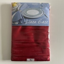 Bardwil Linens Holiday Red Linen Ease Oblong Tablecloth Napkins 60" x 84" NEW