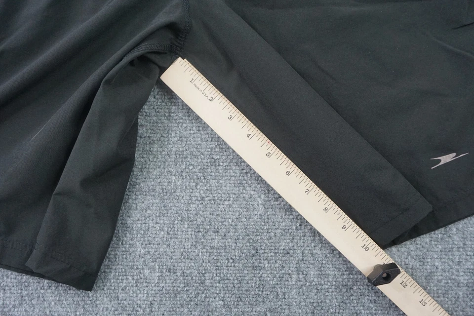 Shorts Crane Masculino Preto Grande Atlético Frente Plana Elástico Cordão Cintura - Imagem 3 de 4