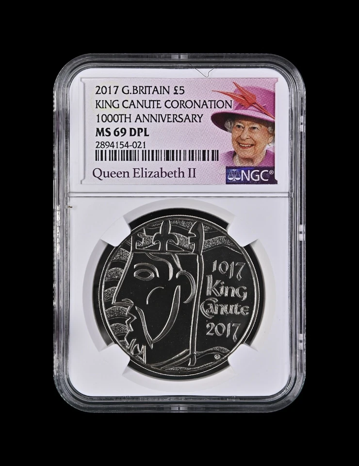 GREAT BRITAIN. 2017, 5 Pounds - NGC MS69 - Top Pop 🥇 King Canute, QEII, DPL - Image 2 of 4
