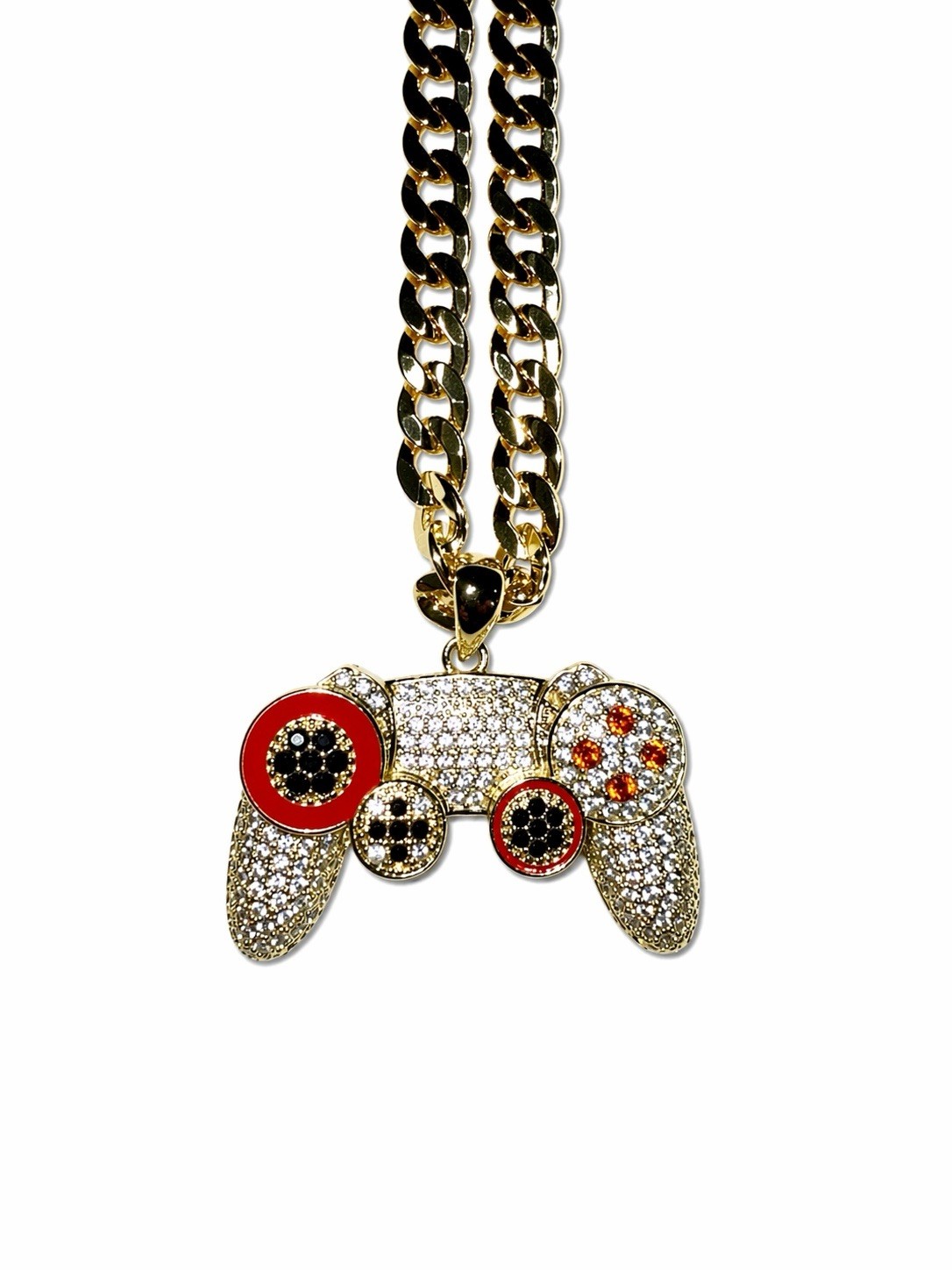 Holylegend Game Controller Pendant Necklace Gold Plated CZ 2