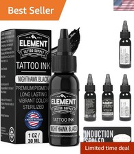 Professional Tattoo Ink 1oz Richly Pigmented Black for Artists
