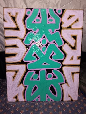 Calligraffiti Acrylic Painting On Canvas