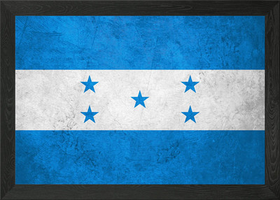 Flagge von Honduras an der Wand gerahmtes Wandbild Poster Leinwanddruck Bild