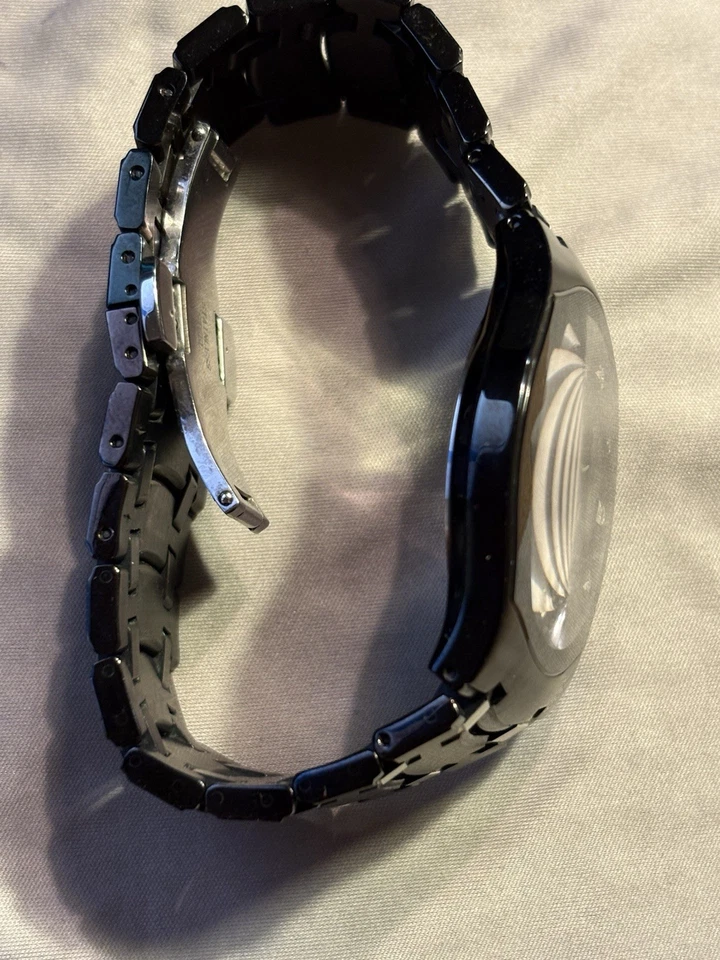 Wittnauer Montserrat Black Stainless Sapphire Watch C9671400 Needs Battery - Image 2 of 4