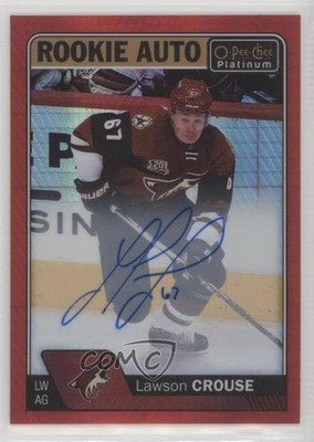2016-17 O-Pee-Chee Platinum Rookie Red Prism 46/50 Lawson Crouse #R-LC Auto 9js