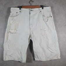Vintage Levi?s 569 Denim Shorts Men?s W40 Cream BA9149