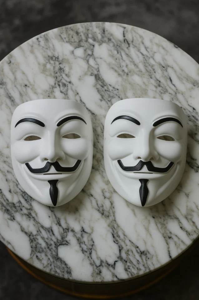 V for Vendetta Mask 1:1Anonymous High Quality Guy Fawkes Prop Cosplay Halloween - Image 3 of 4