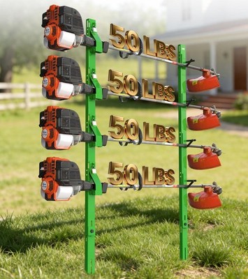 ELITEWILL 4 Place Weed Eater Rack Open Trailer, Heavy Duty Trimmer Racks