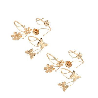 2 PCS Blumenarmband Aus Metall Verstellbare Oberarmmanschette Offene Armreifen