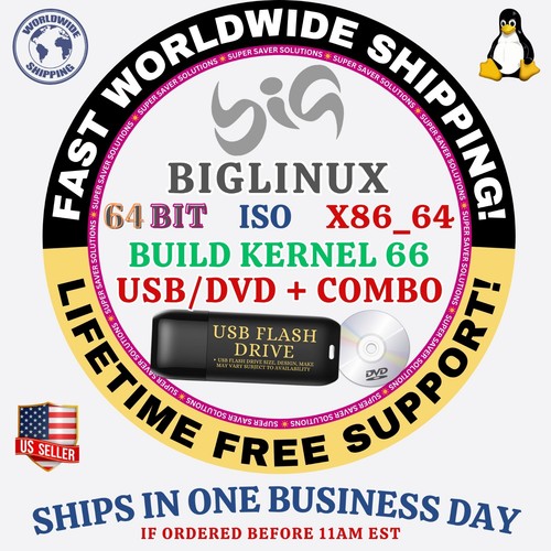 BigLinux Linux OS ISO 64BIT USB-DVD, LIVE-FULL BOOT, MAC PC, KERNEL 66, 612, 614 - 第 5/7 張圖片