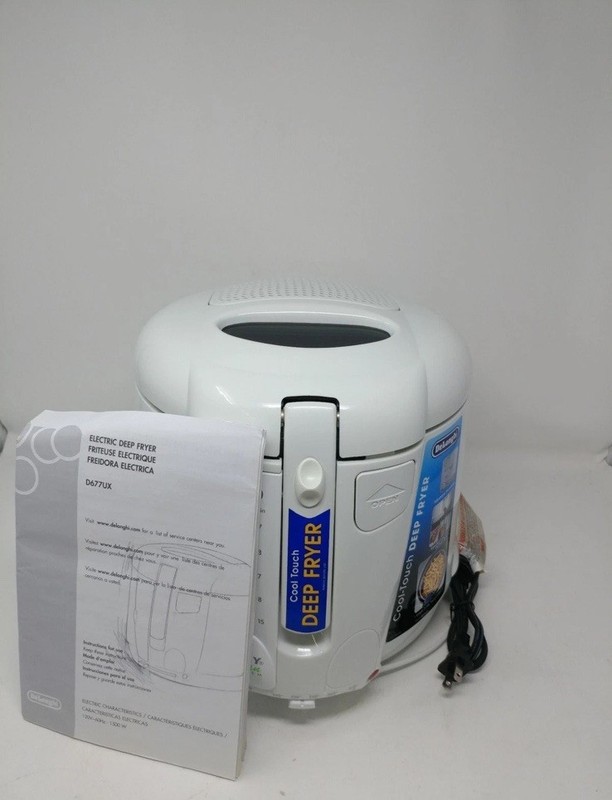 DeLonghi Cool Touch Deep Fryer D677UX 2.2 LB Capacity Electric Easy Clean White