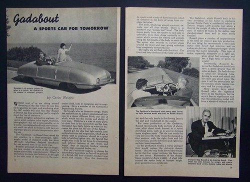 Gadabout Dream Sports car Ray Russell 1945 pictorial Concept Car