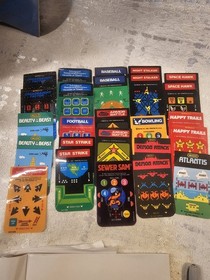 Lot Of 6 Mattel Intellivision Games And A Bunch Of Overlays For The Controllers