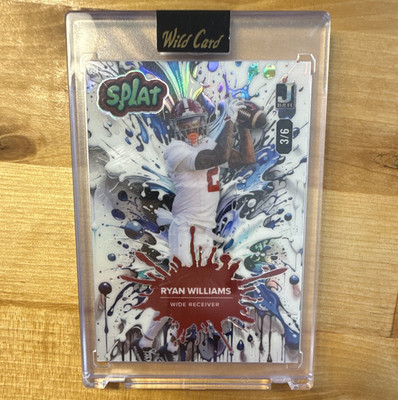 Wild Card 2025 Splat Ryan Williams Football Card SBBLU06-RW Serial #3/6 Encased 