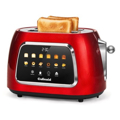 Toaster 2 Slice Smart Touch Screen, Retro 1.5'' Extra Wide Slot Stainless Ste...