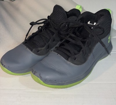 Under Armour Lockdown Basketball Shoes Unisex Youth Size m7 w8.5 Black/Gray/Neon