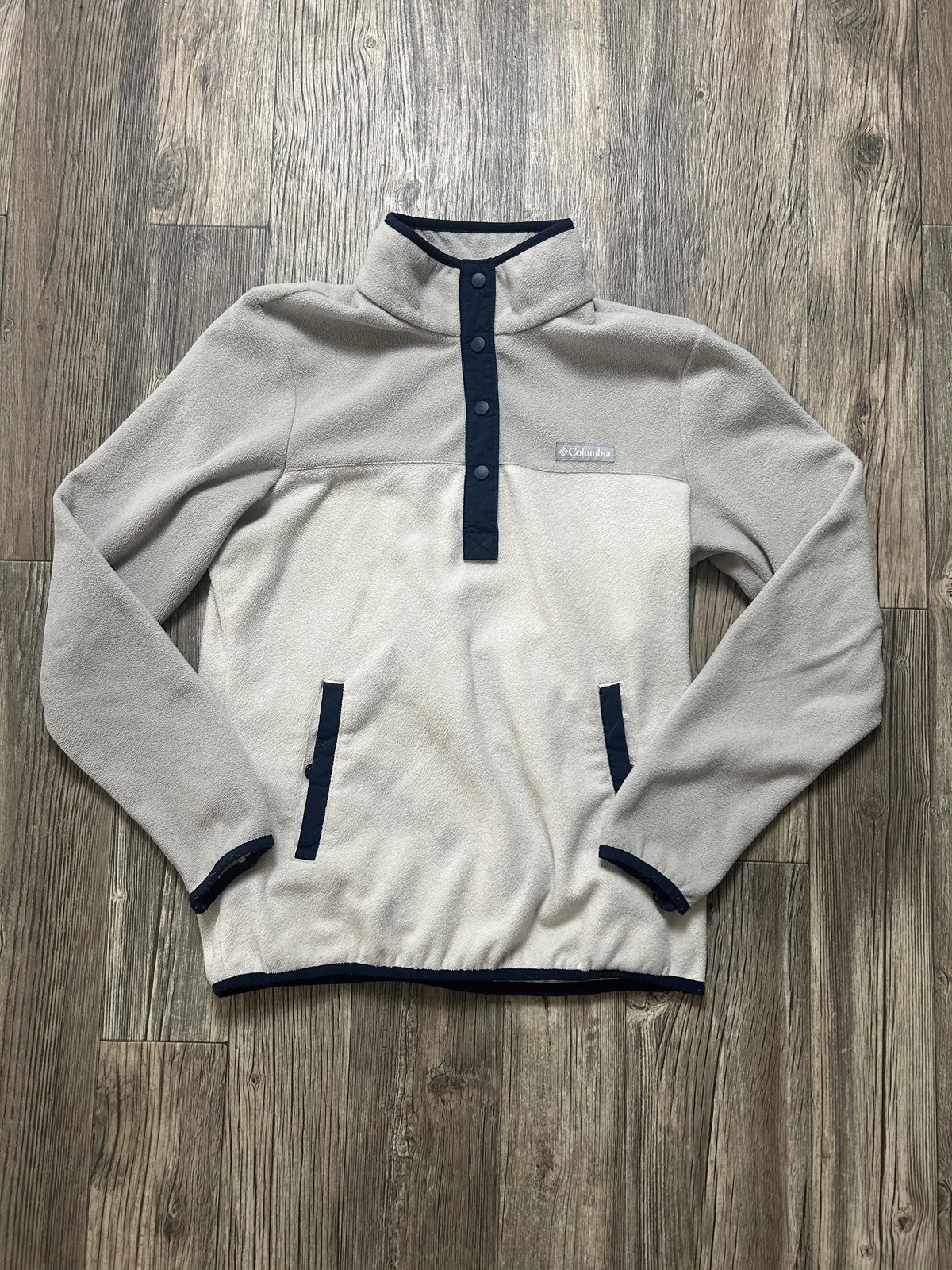 Columbia Pullover Sweater Womens Small Fleece Snap Front Outdoors Hiking