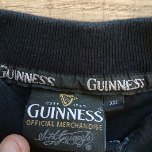 Guinness Polo Mens XXL 2XL Black Dublin Rugby Beer Drinking Official Merchandise - Picture 3 of 8